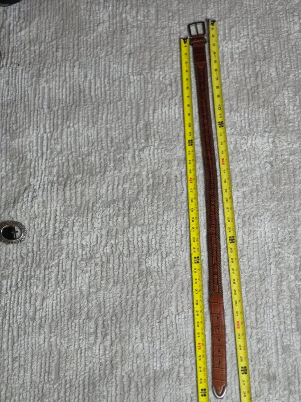 Brighton Braided Two Tone Leather Belt with Moc Croc Accents